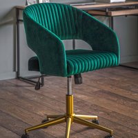Marry Velvet Swivel Home And Office Chair In Green