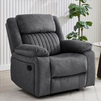 Martinez Fabric Recliner 1 Seater Sofa - Slate Grey