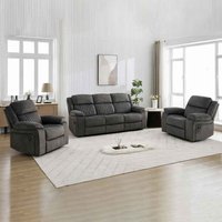 Martinez Fabric Recliner 3+1+1 Seater Sofa Set - Iron