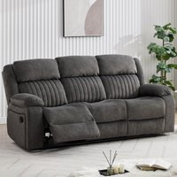 Martinez Fabric Recliner 3 Seater Sofa In Iron