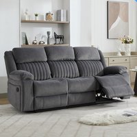 Martinez Fabric Recliner 3 Seater Sofa - Slate Grey