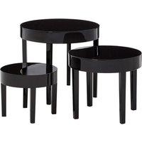 Martos High Gloss Nest of 3 Tables In Black
