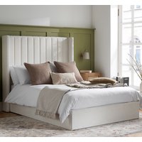 Maspeth Fabric Ottoman Storage King Size Bed In Cream