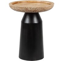Mavon Mango Wood End Table in Black and Gold