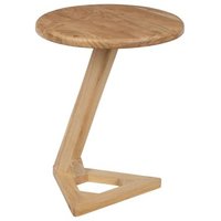 Mavon Round Mango Wood End Table in Oak