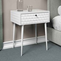 Mccall Metal Bedside Cabinet With 1 Drawer - White