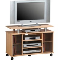 Mccook Wooden TV Stand With 7 Shelves Sonoma Oak