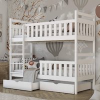 Meaford Wooden Bunk Bed With Bonnell Mattress In Matt White