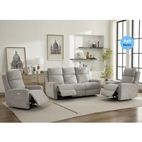 Medinah Fabric Electric 3+1+1 Seater Sofa Set - Ash