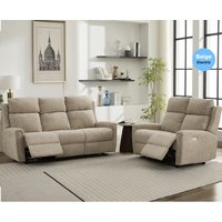 Medinah Fabric Electric 3+2 Seater Sofa Set - Beige