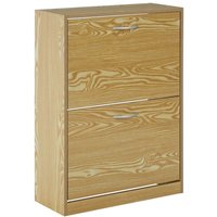Megrez Wooden Shoe Cabinet With 2 Flip Doors In Brown