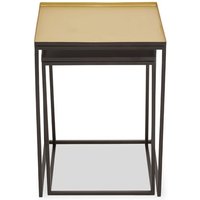 Mekbuda Square Metal Nest Of 2 Tables In Gold And Silver