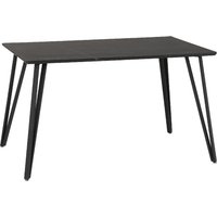 Mequon Wooden Rectangular Dining Table In Black Marble Effect