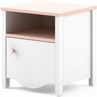 Merrill Kids Wooden Bedside Cabinet With 1 Door In Matt White