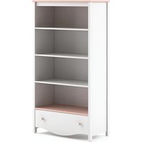 Merrill Kids Wooden Bookcase With 3 Shelves In Matt White