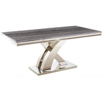 Merritt Marble Rectangular Dining Table In Grey