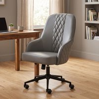 Mertan PU Leather Home and Office Chair in Grey