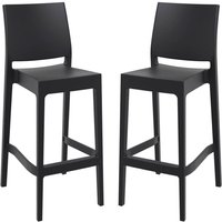 Mesa Black Polypropylene Bar Stools With Glass Fiber In Pair