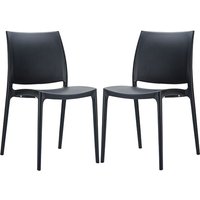 Mesa Black Polypropylene Dining Chairs In Pair