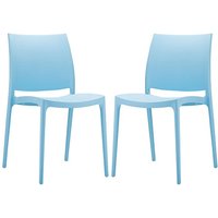 Mesa Light Blue Polypropylene Dining Chairs In Pair