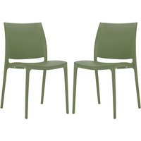 Mesa Olive Green Polypropylene Dining Chairs In Pair