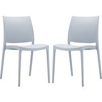 Mesa Silver Grey Polypropylene Dining Chairs In Pair