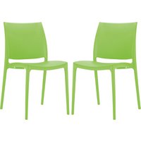 Mesa Tropical Green Polypropylene Dining Chairs In Pair