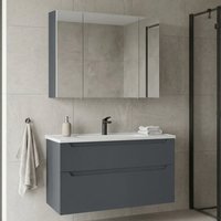 Messina 1000mm Wooden Wall Mounted Bathroom Furniture Set in Matte Anthracite