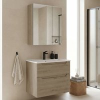 Messina 650mm Wooden Wall Mounted Bathroom Furniture Set in Oak