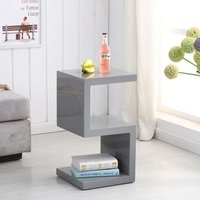 Miami High Gloss S Shape Design Side Table In Grey