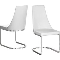 Miami White Faux Leather Dining Chairs In Pair