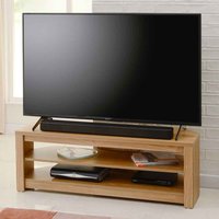 Midvale 1200mm Wooden TV Stand With 2 Shelves In Oak
