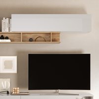 Milan High gloss Lift Up Flap Wall Shelf In White