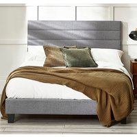 Milford Linen Fabric Single Bed In Grey