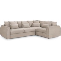 Millburn Plush Velvet Right Hand Corner Sofa In Mocha