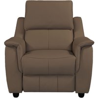 Milun Leather Electric Recliner 1 Seater Sofa In Dark Taupe