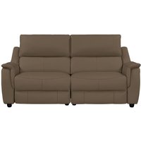 Milun Leather Electric Recliner 3 Seater Sofa In Dark Taupe