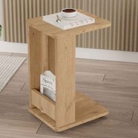 Mini Wooden Side Table with Magazine Rack in Oak