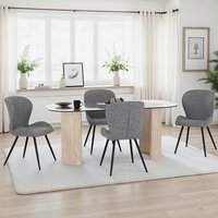 Mirano Clear Glass Top Dining Table With 4 Qinson Grey Chairs