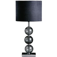 Miscona Black Fabric Shade Table Lamp With Chrome Base