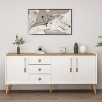 Mitra Wooden Sideboard with 3 Doors 3 Drawers in White