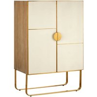 Modeco Wooden Bar Storage Cabinet With Gold Frame In Natural