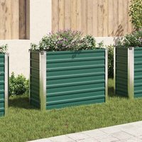 Modenza 100 x 40 x 77cm Garden Galvanised Steel Planter in Green