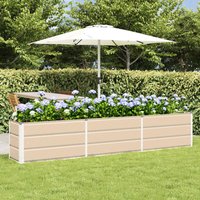 Modenza 240 x 45cm Garden Steel Planter In Ivory