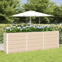Modenza 240 x 75cm Garden Steel Planter In Ivory