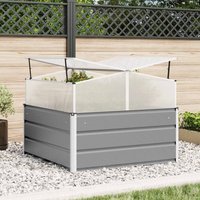 Modenza Garden Galvanised Steel Planter In Light Grey