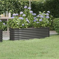 Modenza Oval 152 x 40 x 36cm Garden Galvanised Steel Planter in Anthracite