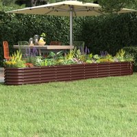 Modenza Oval 332 x 40 x 36cm Garden Galvanised Steel Planter in Brown