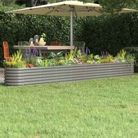 Modenza Oval 332 x 40 x 36cm Garden Galvanised Steel Planter in Grey
