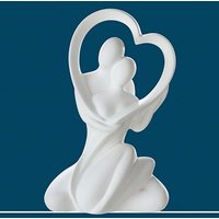 Moline Ceramics Couple Heart Sculpture In White